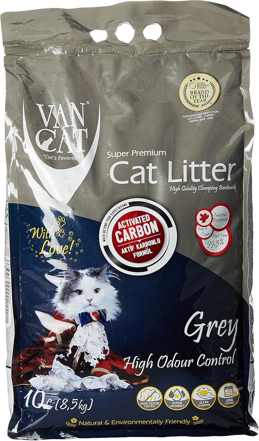 Van Cat White Bentonite Clumping Cat Litter Grey 10KG Cat Litter